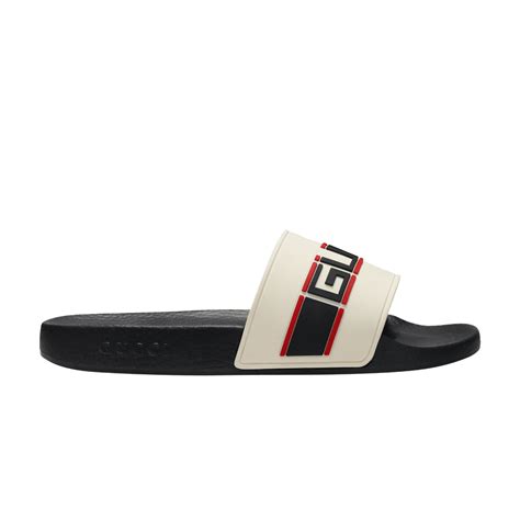 gucci stripe rubber slide ecru|GUCCI Rubber Stripe Womens Pool Slide Sandals 40 Ecru.